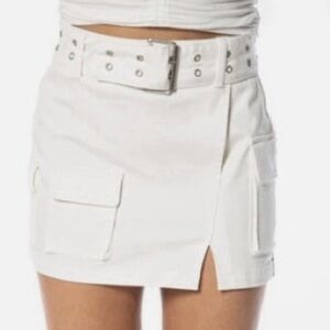 Juicy Couture Ivory Mini Skirt with Belt